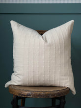 Natural Cotton Pillow Cover With Woven Stripe Detail